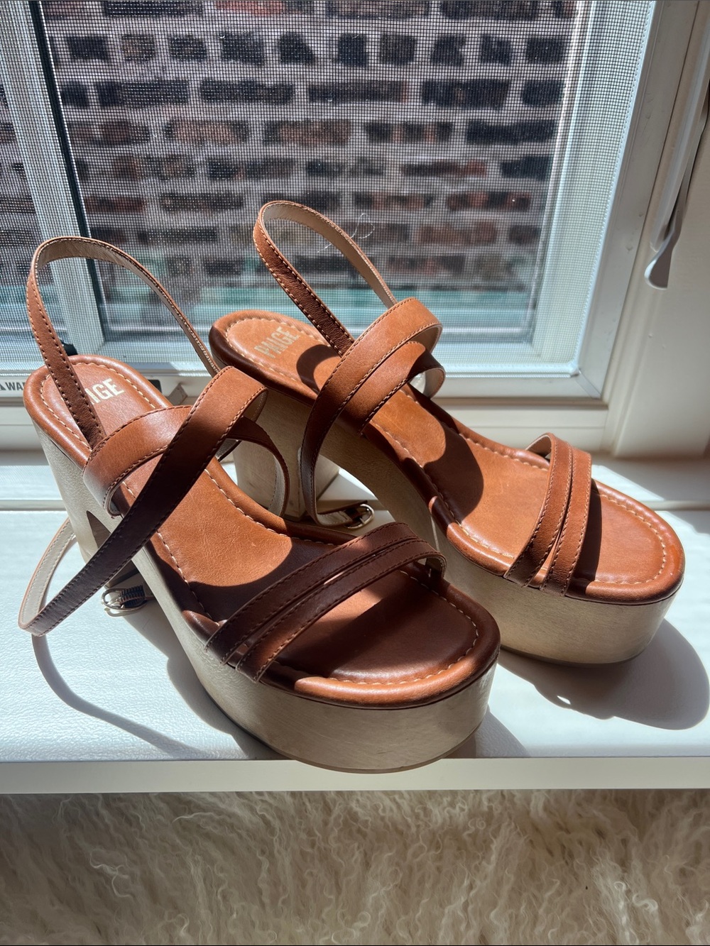 Paige Size 10 1/2 Rory Platform Clog Sandals, Clay